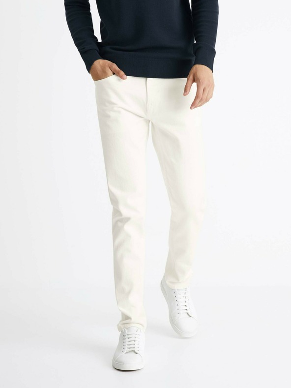 Celio Cremefarbene Herren Slim Fit Jeans Celio Coslim4