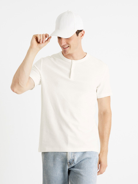 Celio Beigefarbenes Kurzarmhemd Celio Cegabble