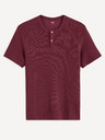 Celio Burgunderfarbenes Kurzarmhemd Celio Cegabble