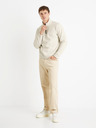 Celio Beigefarbener Pullover mit Stehkragen Celio Cechinzip