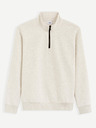 Celio Beigefarbener Pullover mit Stehkragen Celio Cechinzip