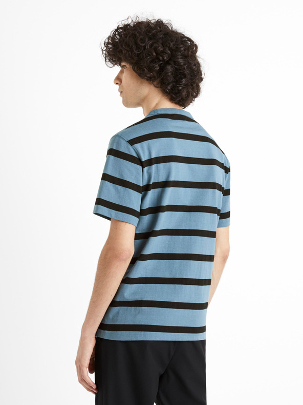 Celio Blau gestreiftes T-Shirt Celio Beboxar