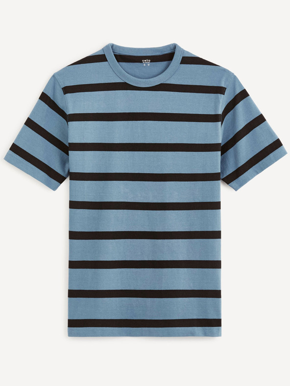 Celio Blau gestreiftes T-Shirt Celio Beboxar