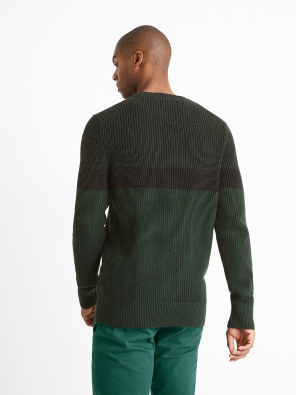 Celio Dunkelgrüner Herrenpullover Celio Ceriblock