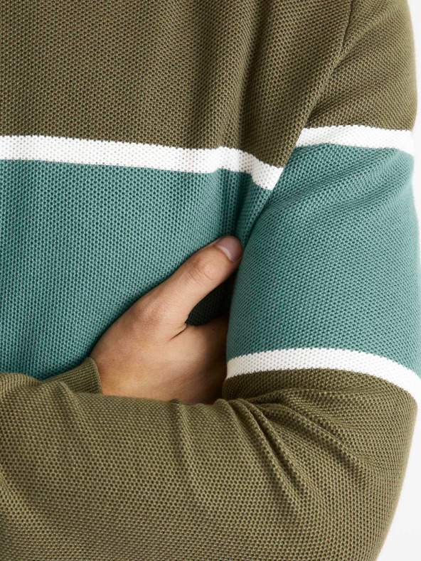 Celio Khaki Herren Pullover gestreift Celio