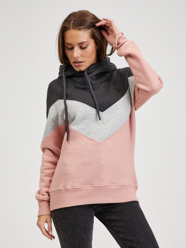Alife and Kickin Rosa und graues Damen-Sweatshirt von Alife and Kickin