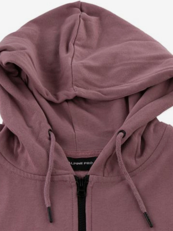 ALPINE PRO Altrosa Damen-Kapuzenpullover mit langem Reißverschluss ALPINE PRO OCEDA
