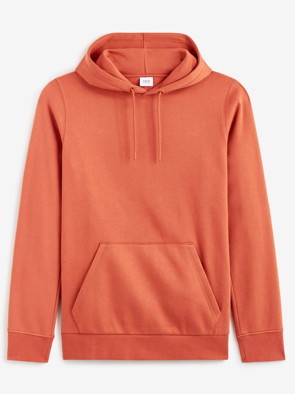Celio Orangefarbener Herren-Kapuzenpullover von Celio Vesix