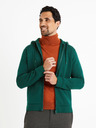 Celio Dunkelgrünes Herren Celio Vethree Zip-up Sweatshirt