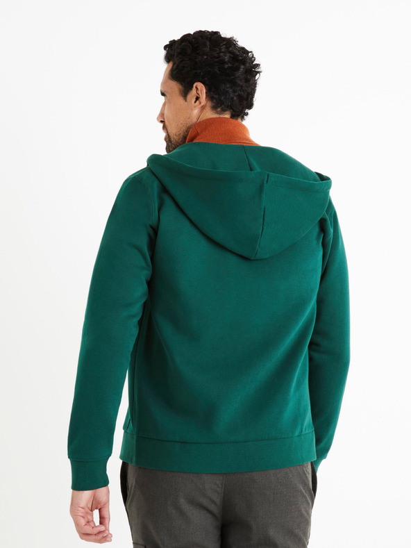 Celio Dunkelgrünes Herren Celio Vethree Zip-up Sweatshirt