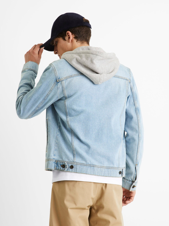 Celio Hellblaue Herren-Jeansjacke Celio Cudenshood