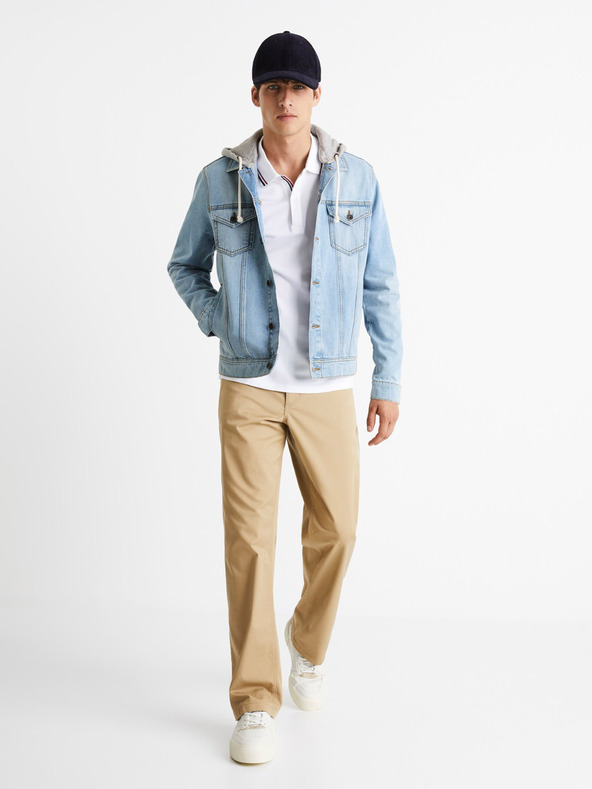 Celio Hellblaue Herren-Jeansjacke Celio Cudenshood