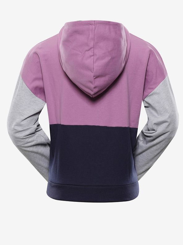 NAX Grau-violetter Damen-Kapuzenpullover NAX Onoda