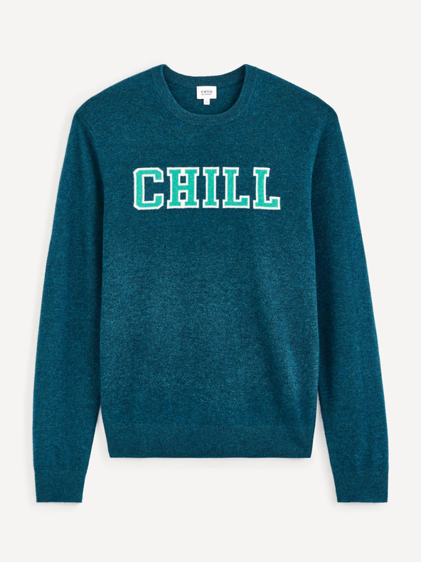 Celio Petrol Herren Pullover aus Merinowolle Celio Cenormal