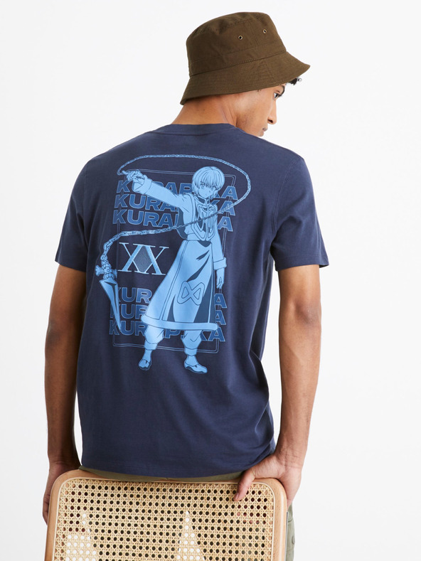 Celio Dunkelblau Herren T-Shirt mit Rückendruck Celio Hunter & Hunter