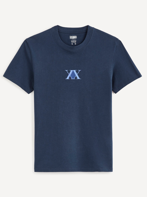 Celio Dunkelblau Herren T-Shirt mit Rückendruck Celio Hunter & Hunter