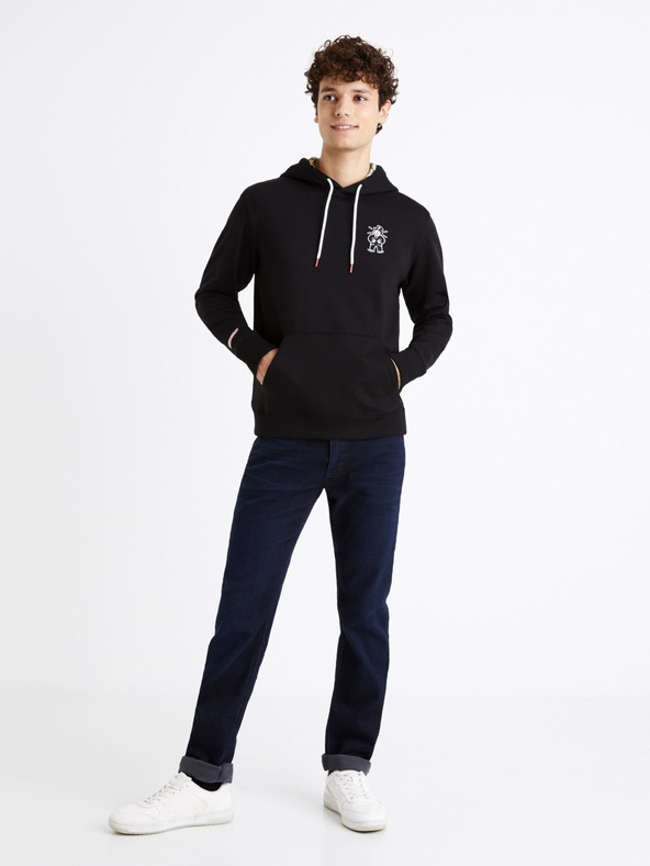 Celio Schwarzes Herren-Sweatshirt Bedrucktes Celio Monopoly