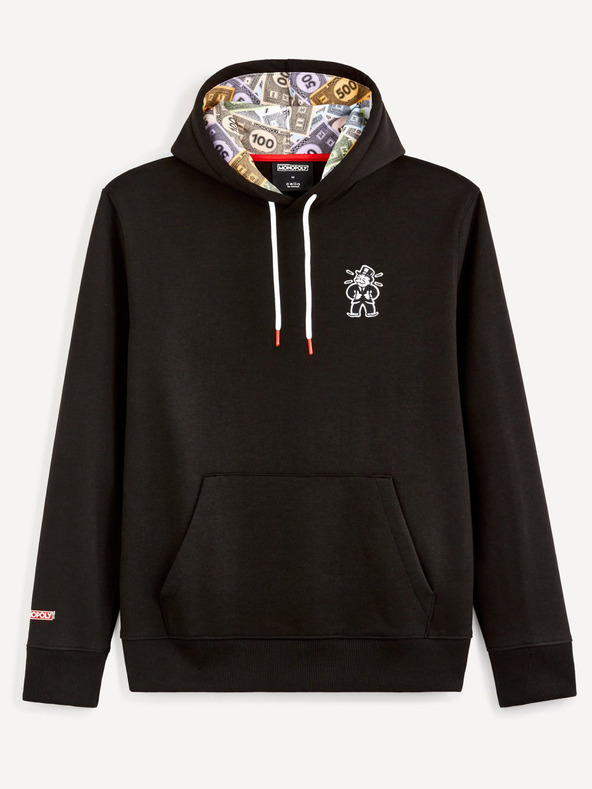 Celio Schwarzes Herren-Sweatshirt Bedrucktes Celio Monopoly