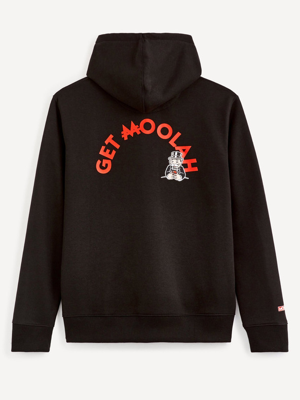 Celio Schwarzes Herren-Sweatshirt Bedrucktes Celio Monopoly
