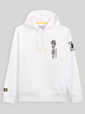 Celio Weißes Herren-Sweatshirt Bedruckter Rücken Celio Assassination Klassenzimmer