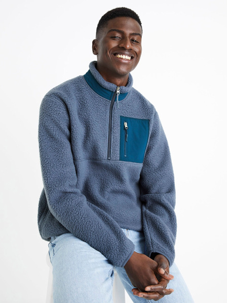 Celio Blaues Herren-Fleece-Sweatshirt Celio Cesheep