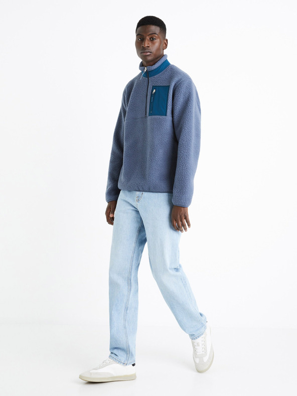 Celio Blaues Herren-Fleece-Sweatshirt Celio Cesheep