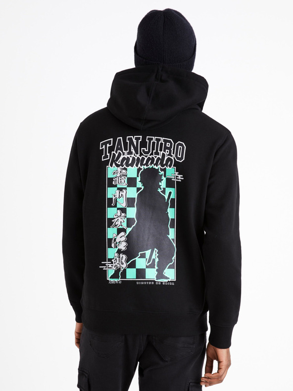 Celio Schwarzes Herren-Sweatshirt mit Aufdruck Celio Demon Slayer