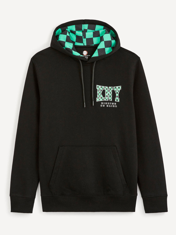 Celio Schwarzes Herren-Sweatshirt mit Aufdruck Celio Demon Slayer