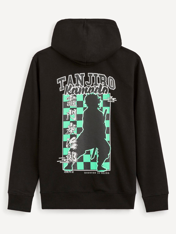 Celio Schwarzes Herren-Sweatshirt mit Aufdruck Celio Demon Slayer