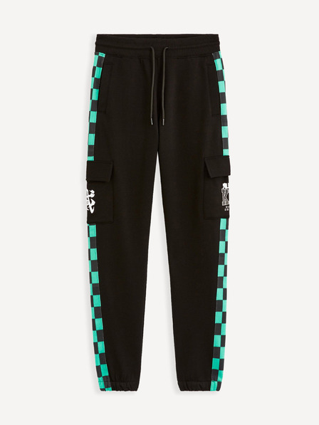 Celio Türkisfarbene und schwarze Herren Celio Demon Slayer Jogginghose