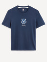 Celio Dunkelblaues bedrucktes Herren-T-Shirt Celio Demon Slayer