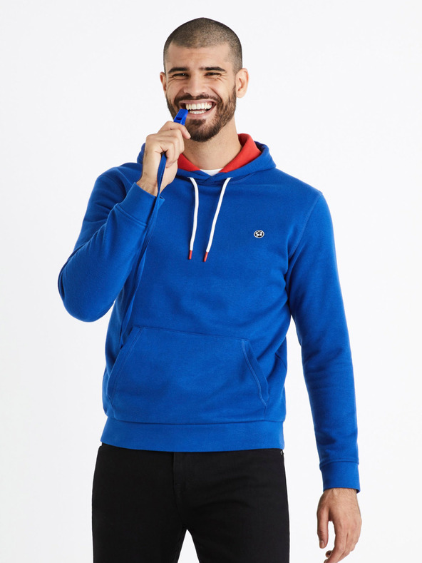 Celio Blaues Sport-Sweatshirt mit Celio-Pfeife