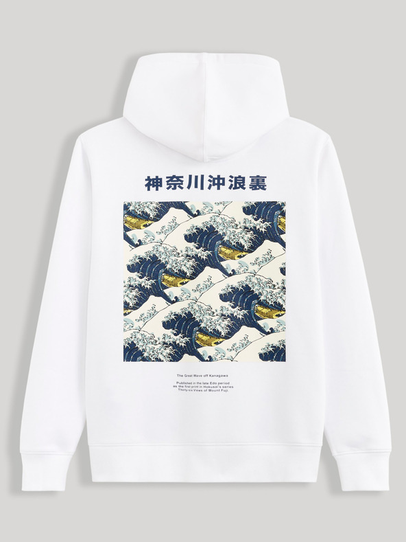 Celio Weißer Celio Hokusai Kapuzenpullover