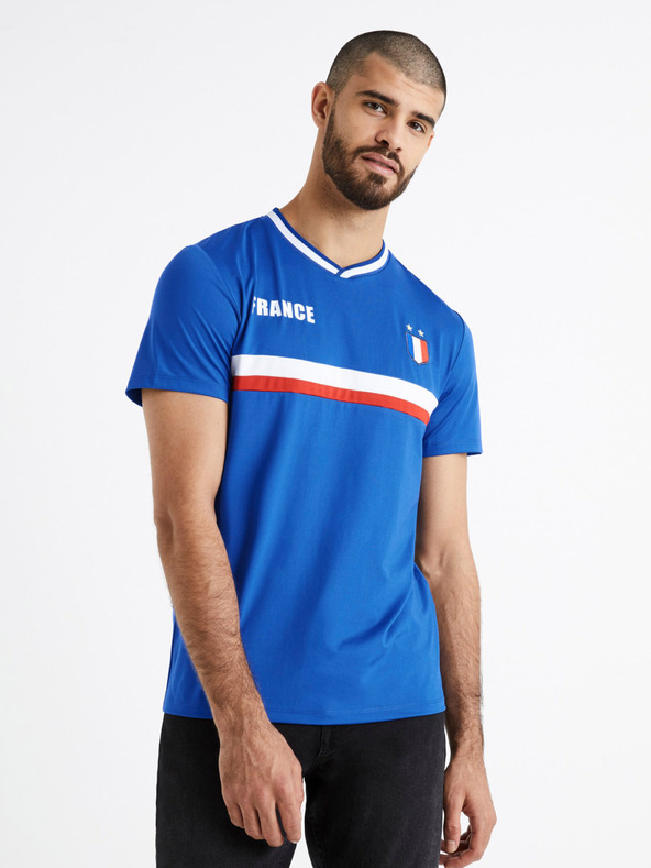 Celio Blaues Fußballtrikot Frankreich Celio