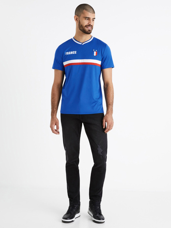 Celio Blaues Fußballtrikot Frankreich Celio