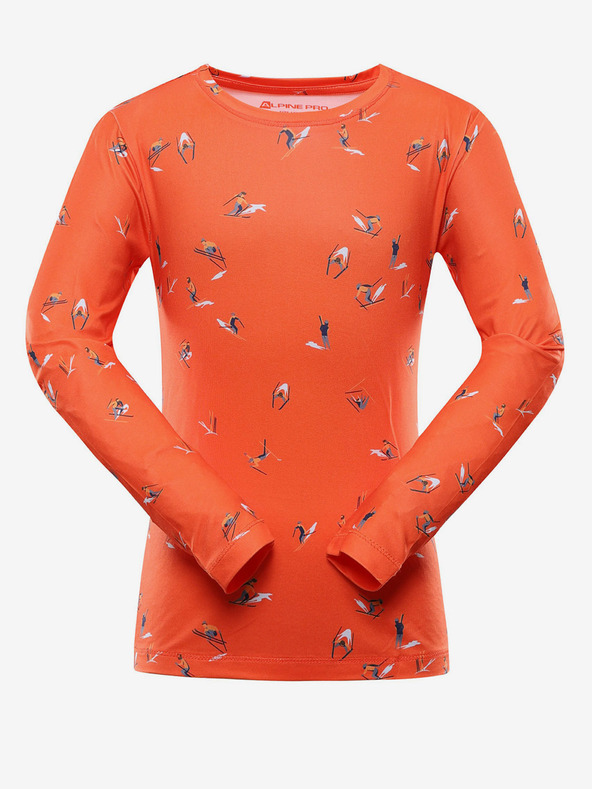 ALPINE PRO Orangefarbenes schnell trocknendes Kinder-T-Shirt ALPINE PRO AMADO