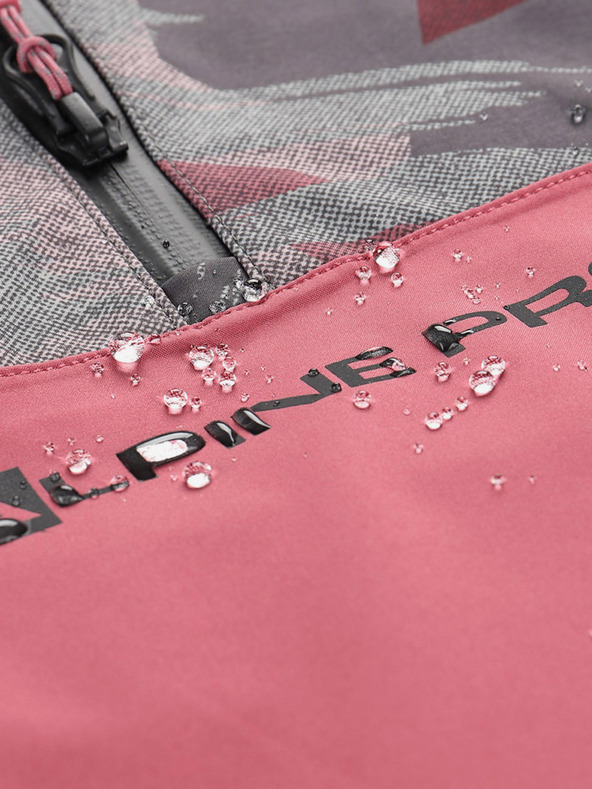 ALPINE PRO Graue und rosa Kinderjacke ALPINE PRO GIBBO