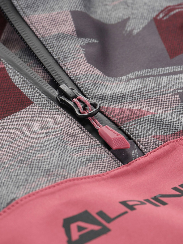 ALPINE PRO Graue und rosa Kinderjacke ALPINE PRO GIBBO