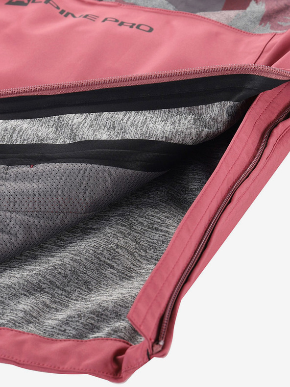 ALPINE PRO Graue und rosa Kinderjacke ALPINE PRO GIBBO