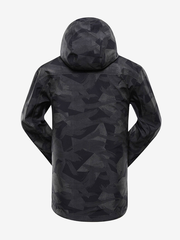 ALPINE PRO Dunkelgraue gemusterte Herrenjacke ALPINE PRO GIBB