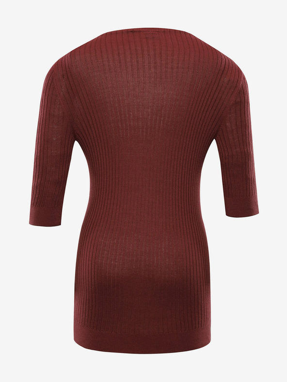 NAX Dunkelbraunes Damen-T-Shirt NAX NOVAKA