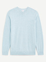 Celio Hellblauer Herren-Baumwoll-Basic-Pullover Celio Decoton