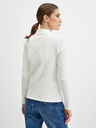 Orsay Weißes geripptes Damen Poloshirt ORSAY