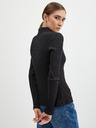 Orsay Schwarzes geripptes Damen Poloshirt ORSAY