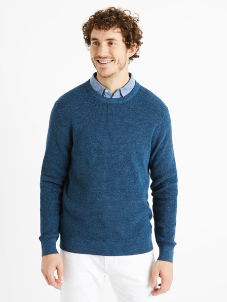 Celio Petrol Herren-Basic-Pullover Celio Degrain