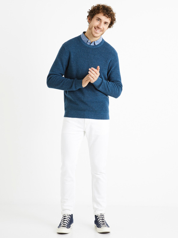 Celio Petrol Herren-Basic-Pullover Celio Degrain