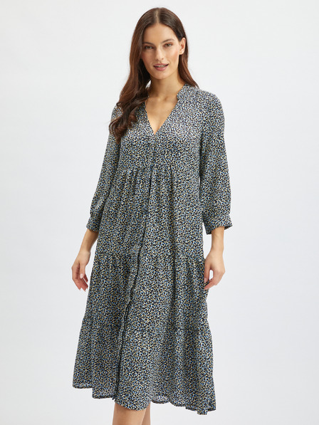 Orsay Blau-schwarz gemustertes Damen-Shirt-Kleid ORSAY