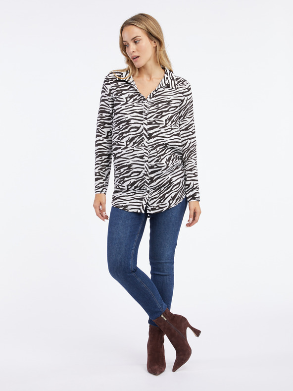 Orsay Weiße und schwarze Damenbluse ORSAY