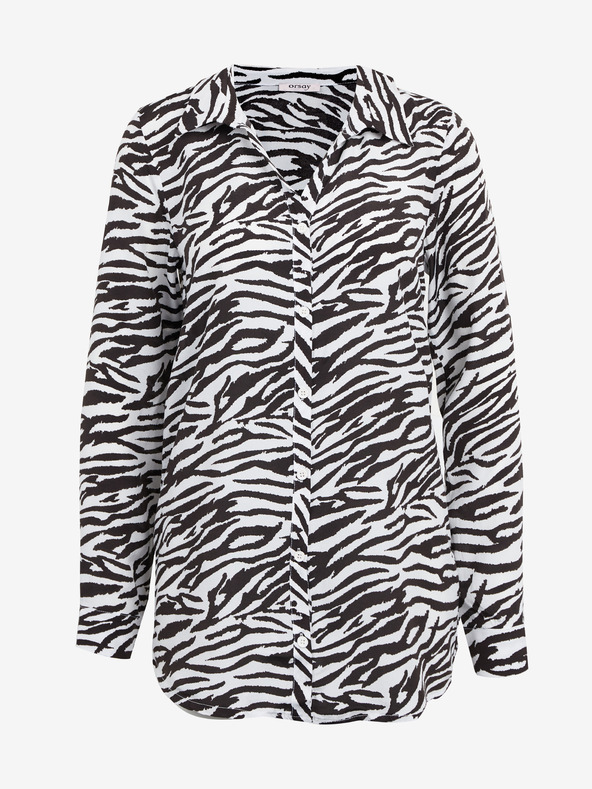Orsay Weiße und schwarze Damenbluse ORSAY