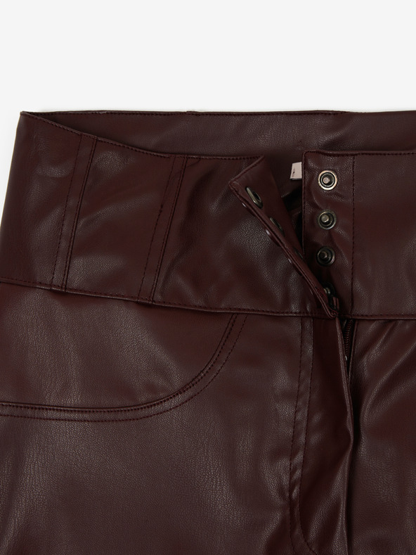 Orsay Burgunderfarbene Kunstlederhose Damen ORSAY